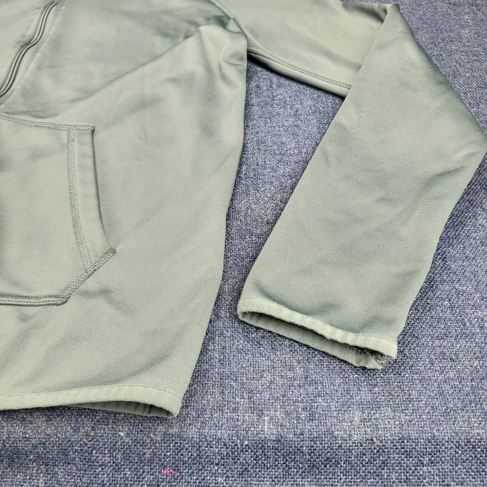 Nike Dri-FIT Womens Med Full Zip Hoodie Olive Greenish Fleece Lined Thumbholes